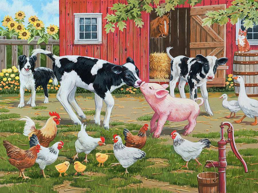 Animals on the farm online puzzle