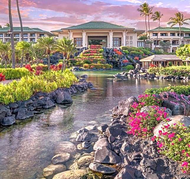 O Resort e Spa está rodeado por jardins tropicais quebra-cabeças online