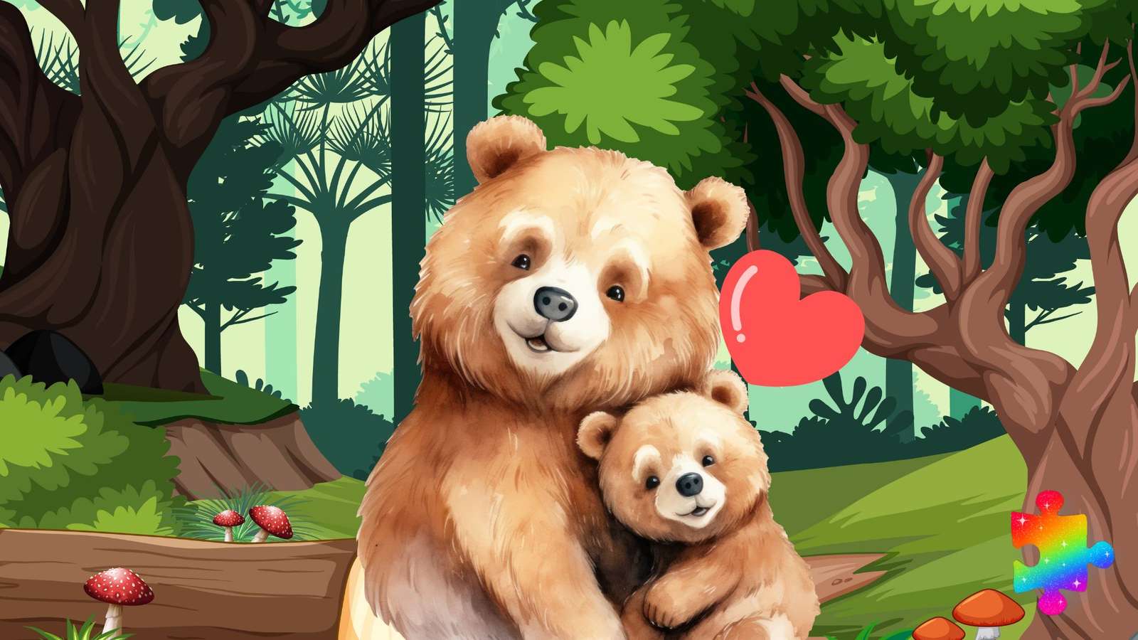 Ευτυχισμένη οικογένεια αρκούδων online παζλ