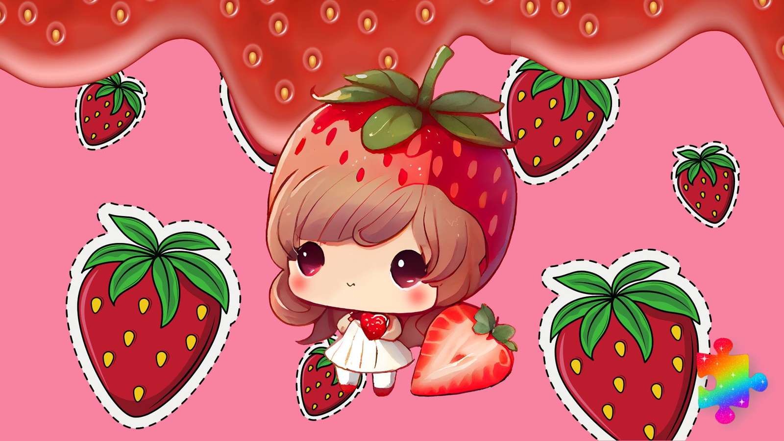 Erdbeermädchen Puzzlespiel online