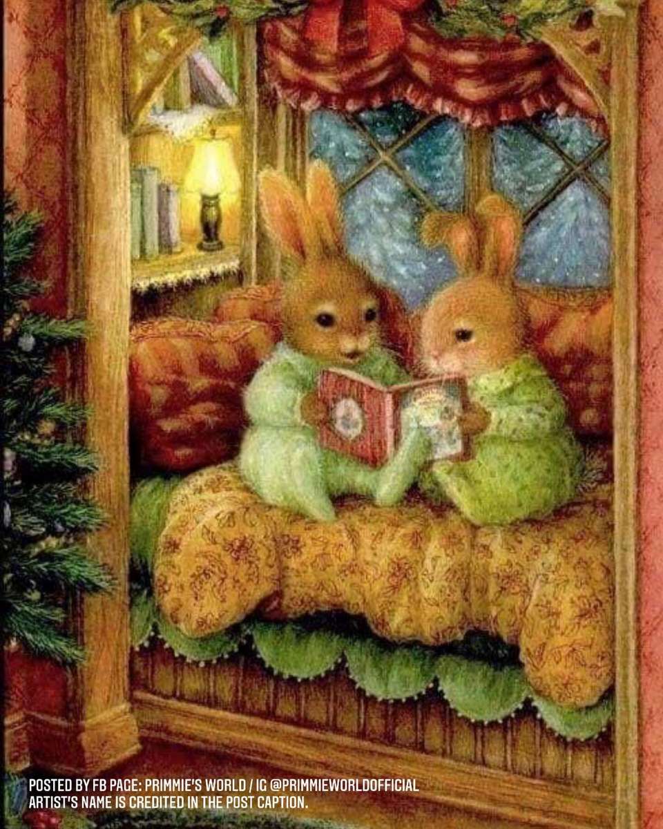 rabbits read before sleeping jigsaw puzzle online