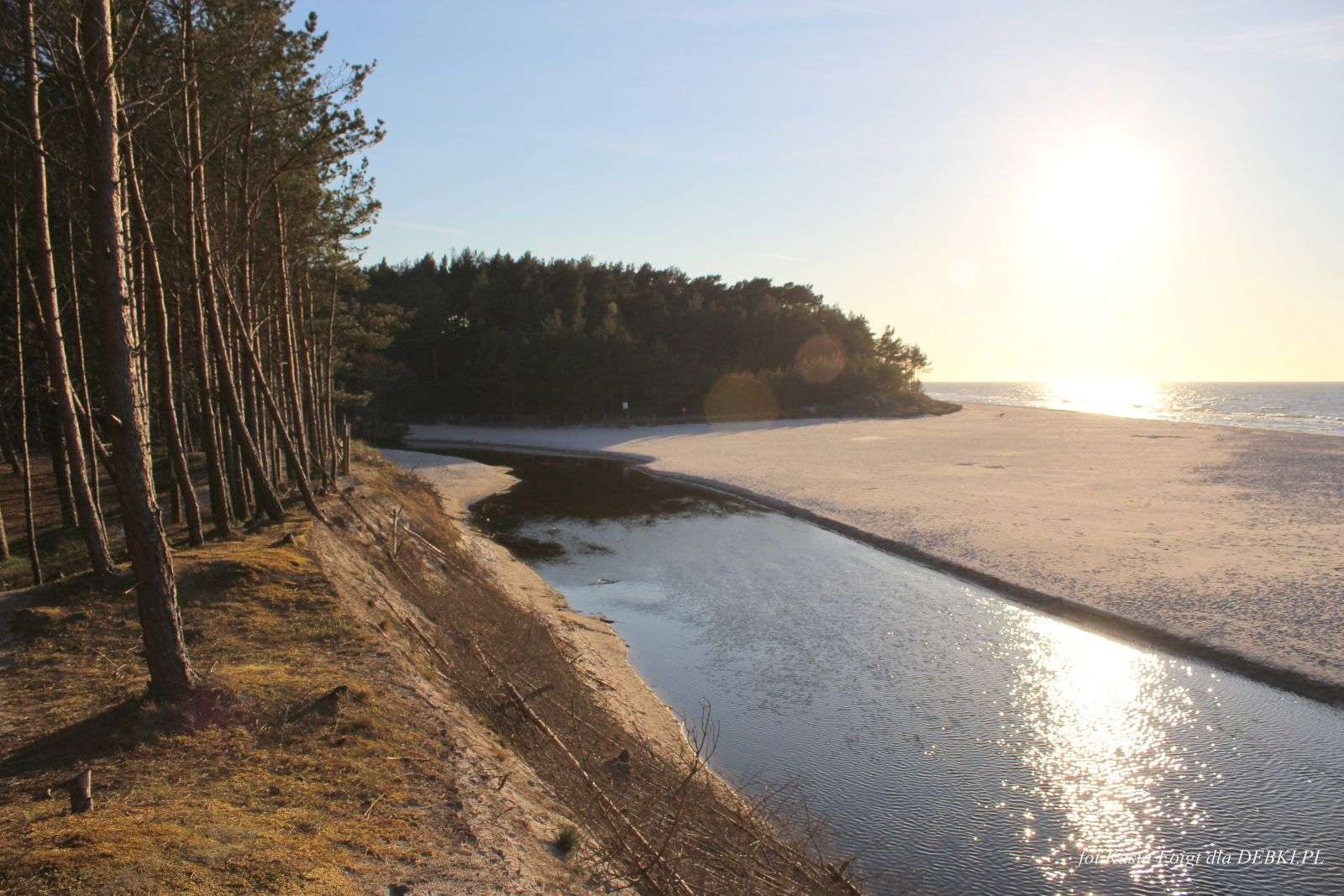 Řeka Piaśnica na pláži skládačky online
