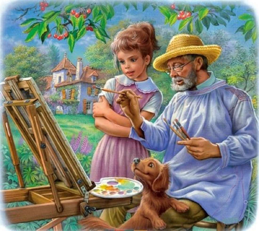 Bunicul pictor puzzle online