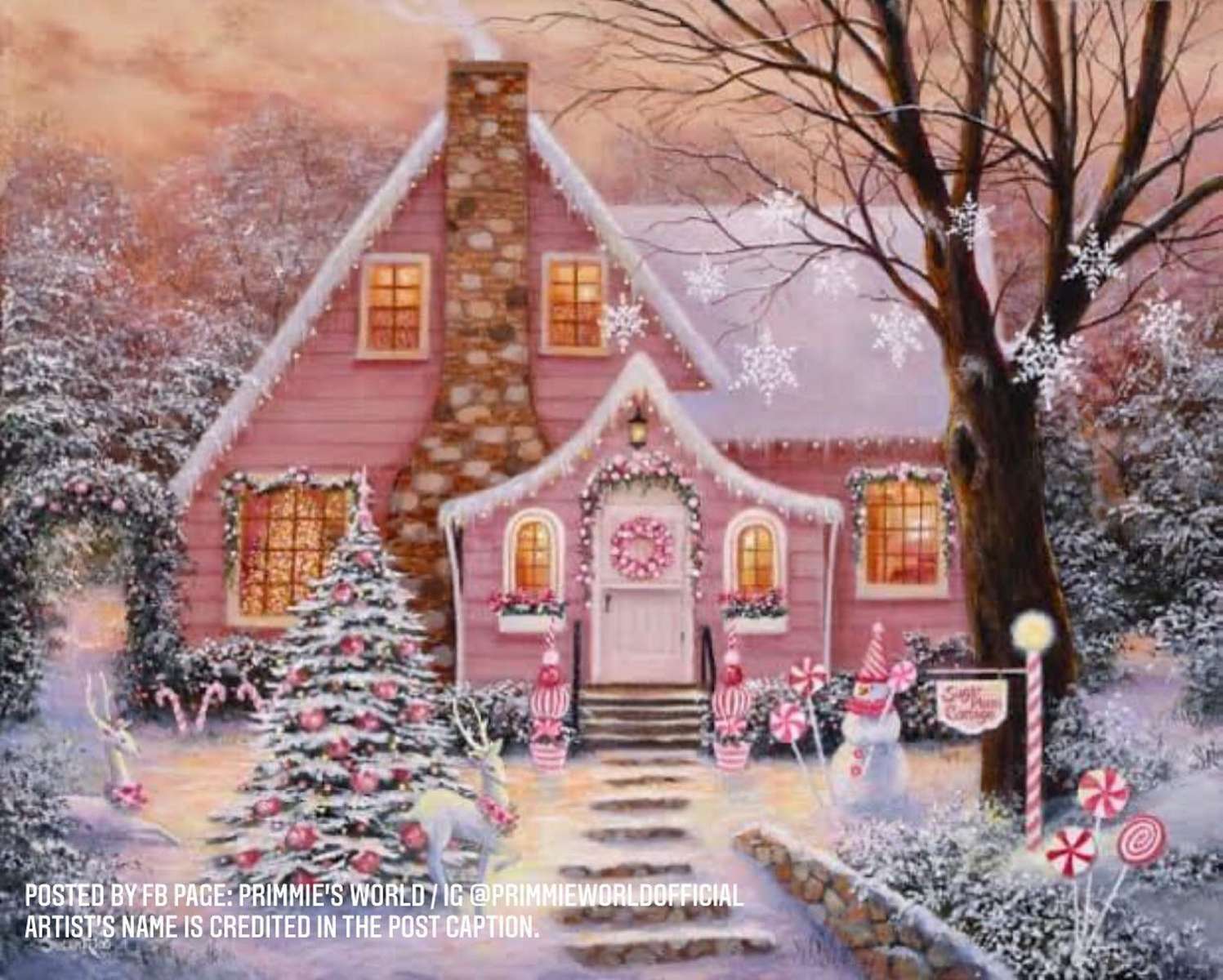una decorazione natalizia rosa e dolce puzzle online