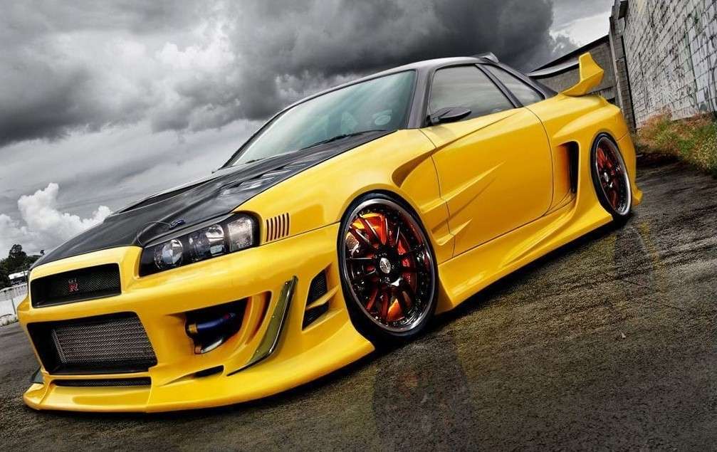 Nissan GTR r34 2020 giallo puzzle online