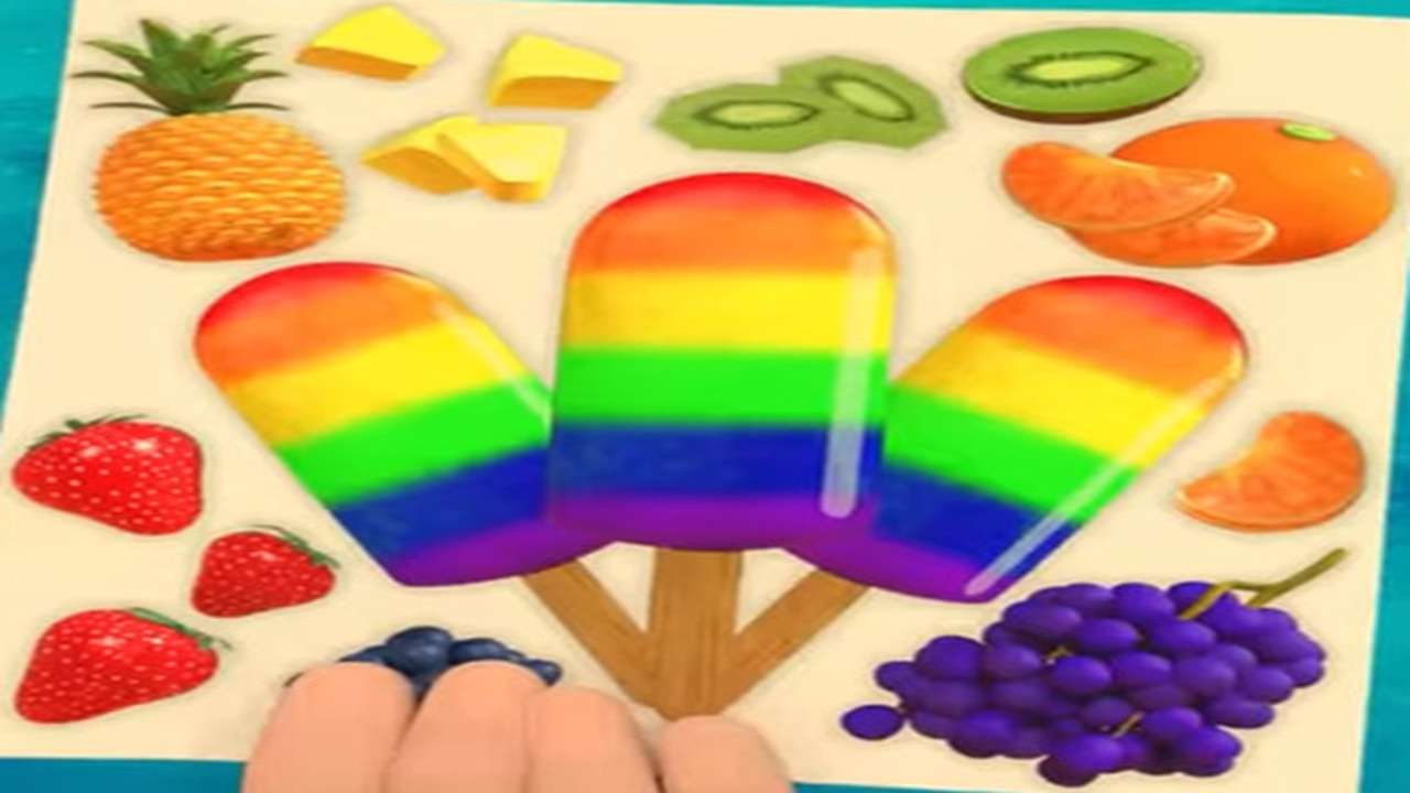 Regenbogen-Eis am Stiel Puzzlespiel online