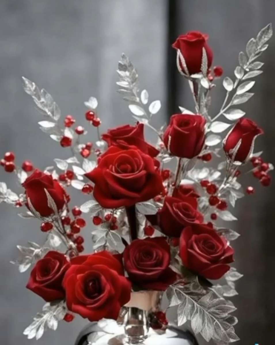 rosas vermelhas de vidro quebra-cabeças online