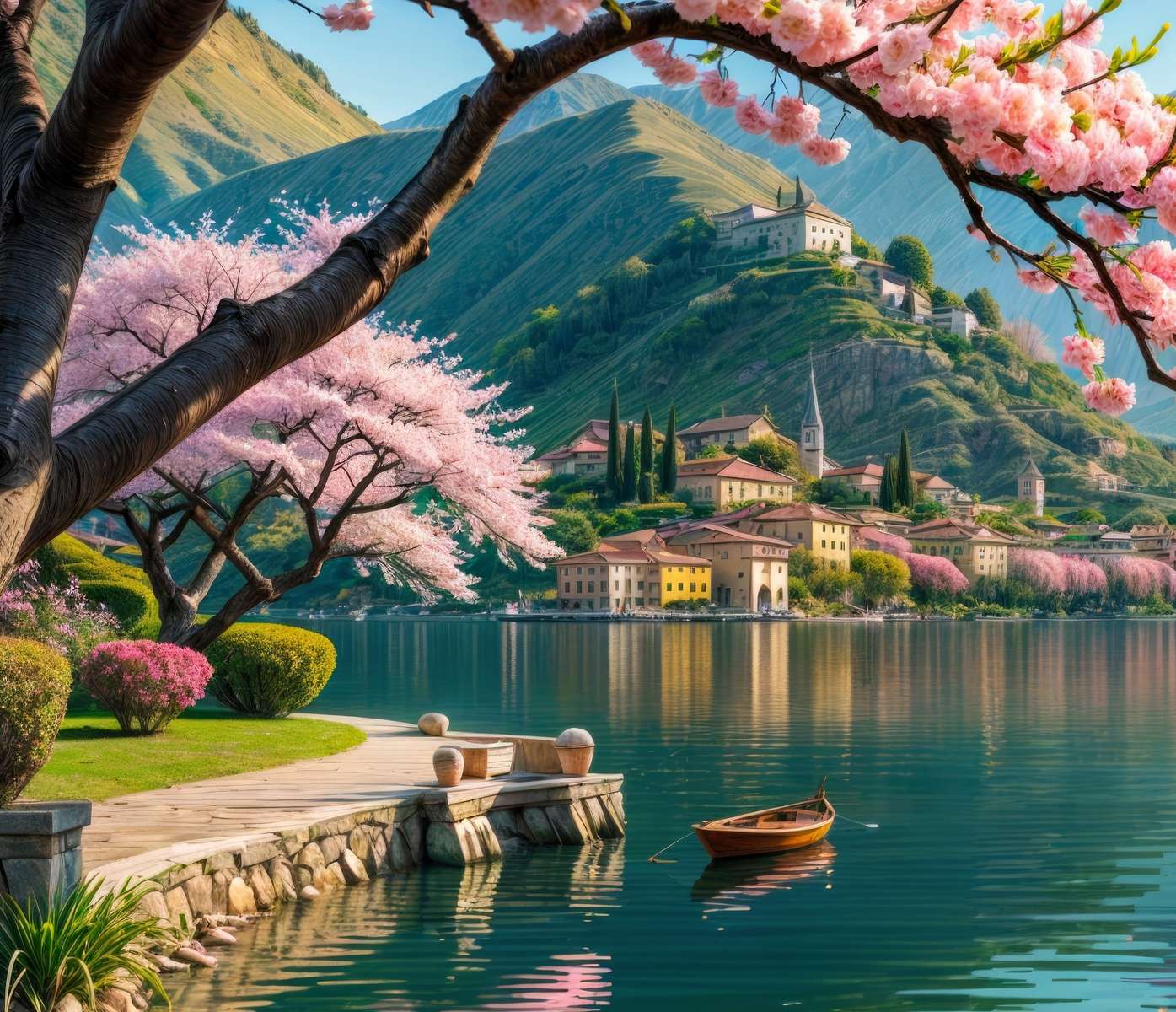 A town on the coast jigsaw puzzle online