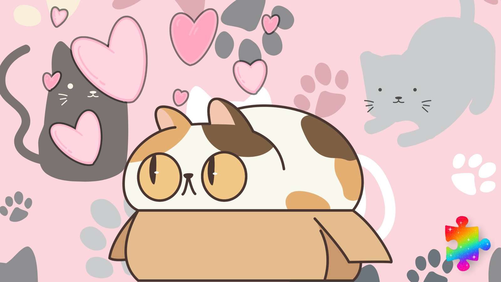Katt i en låda Pussel online