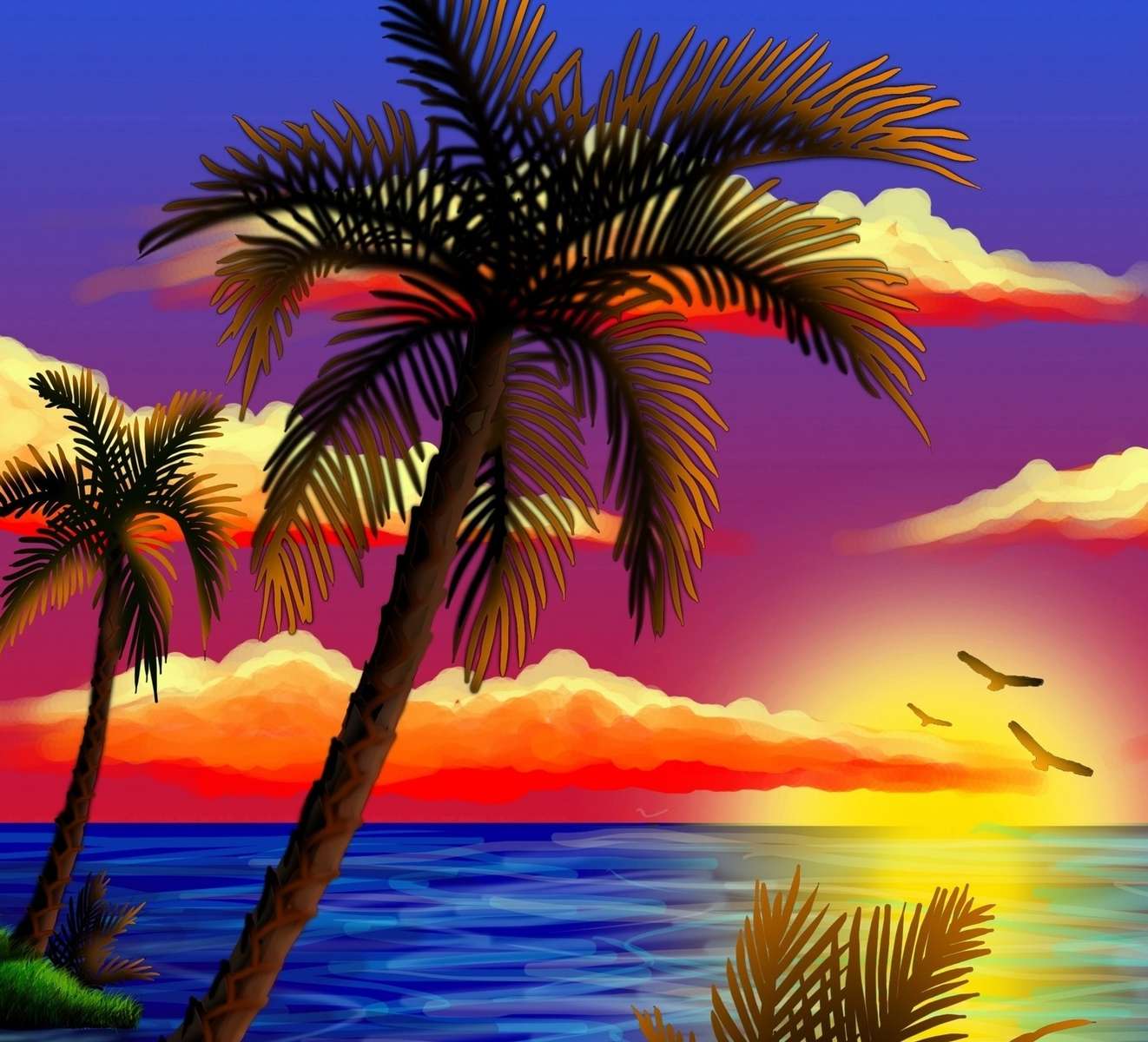 Sonnenuntergang auf der Insel Puzzlespiel online