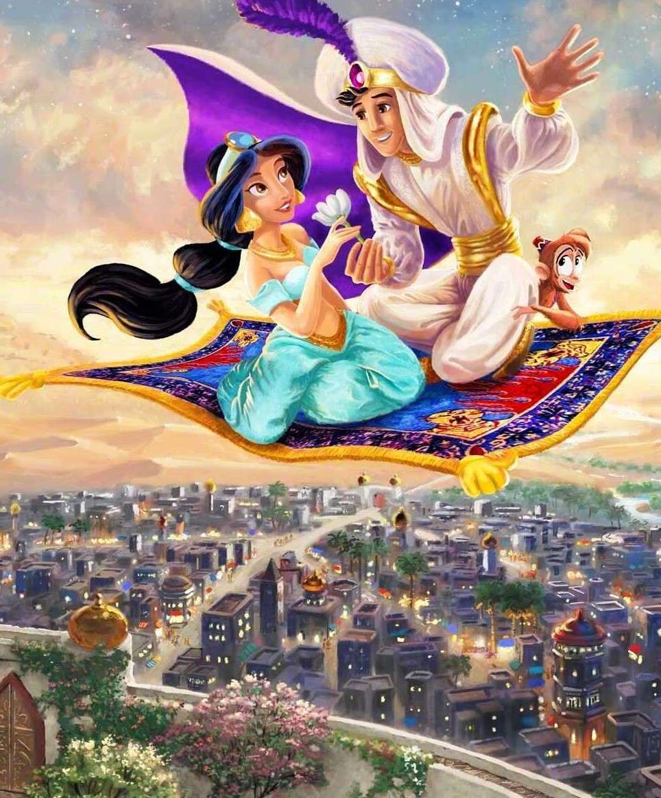 Aladdin on the flying carpet jigsaw puzzle online