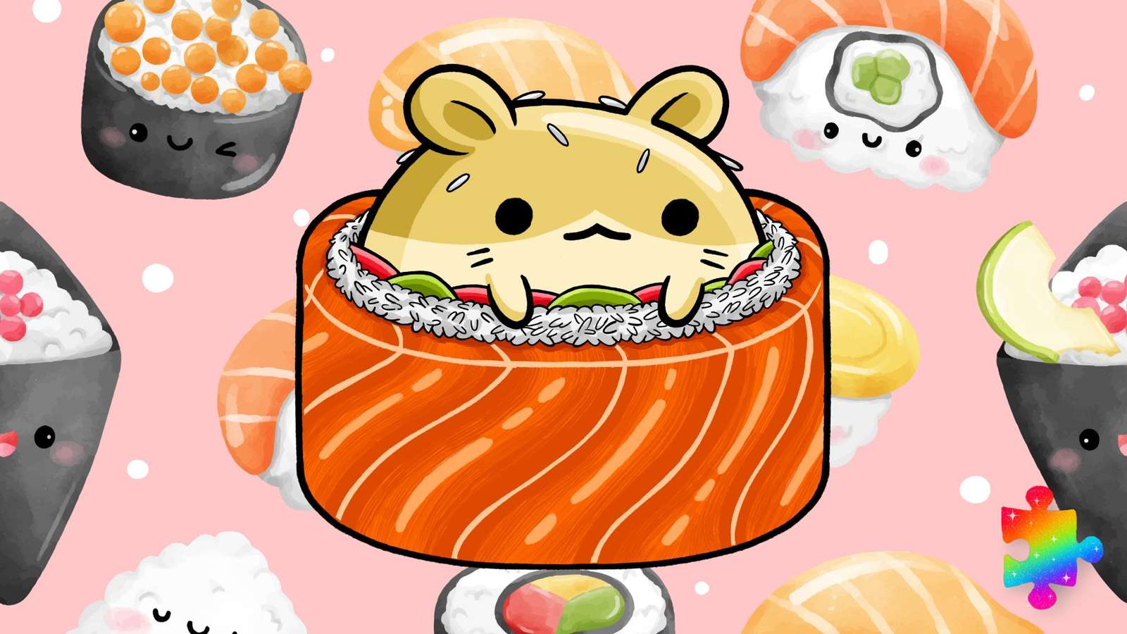 Sushis-Hamster puzzle en ligne