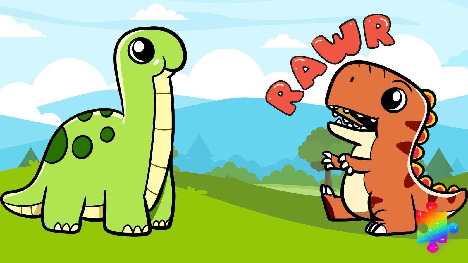 Dinosaures mignons puzzle en ligne