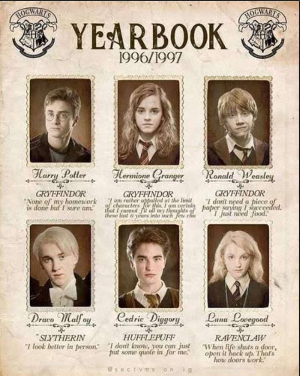 Anuarul școlii Harry Potter puzzle online