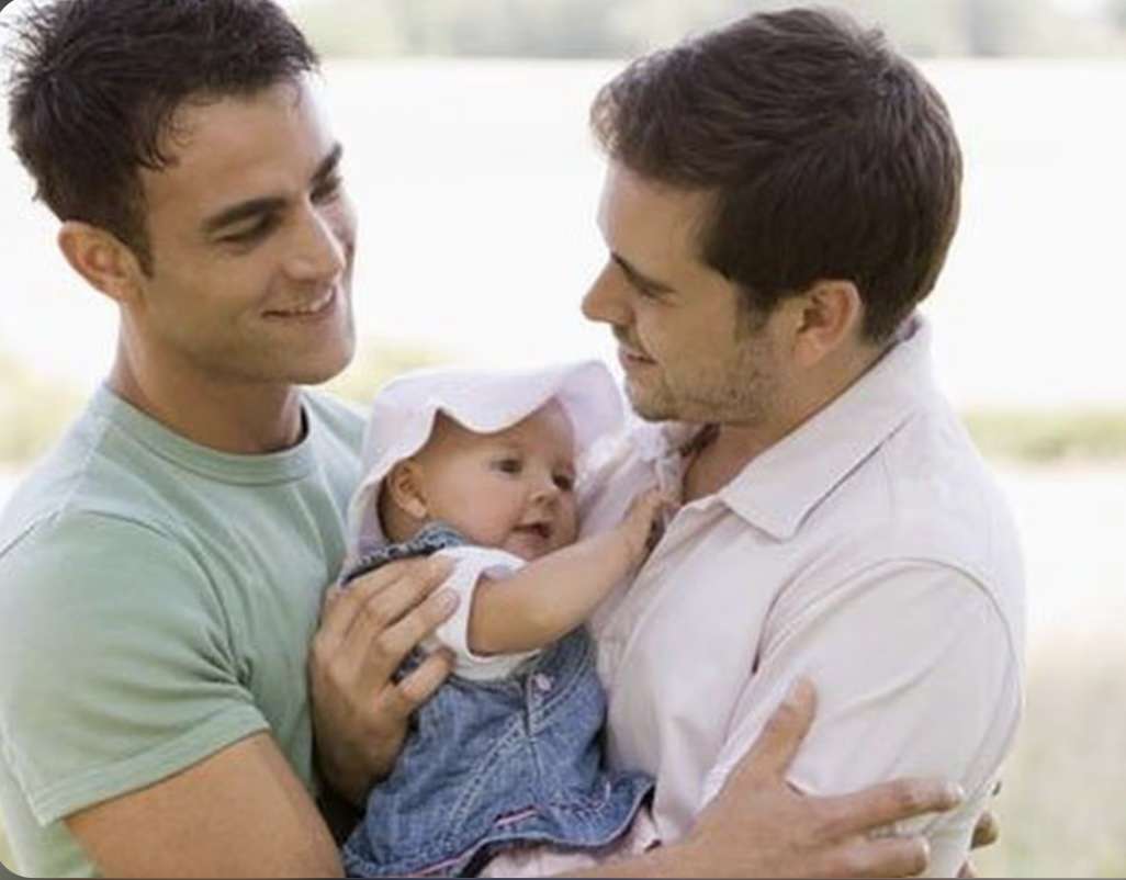 Homoföräldrar familj pussel på nätet