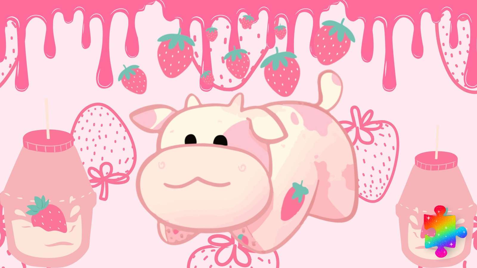 Αγελάδα φράουλα online παζλ