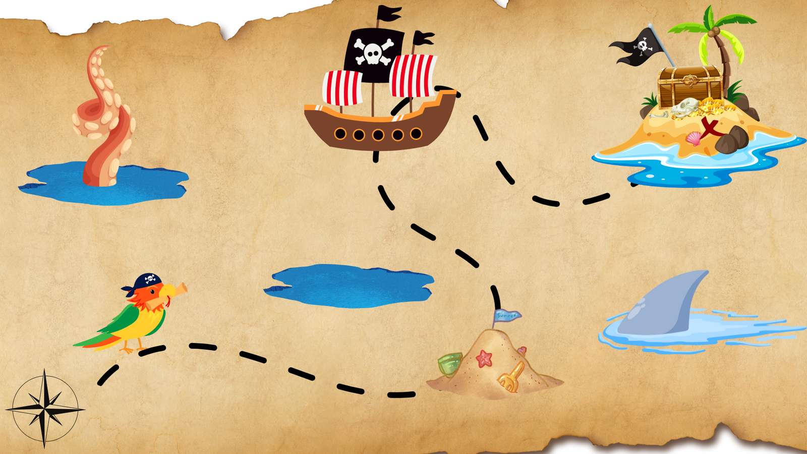 Pirátská mapa online puzzle