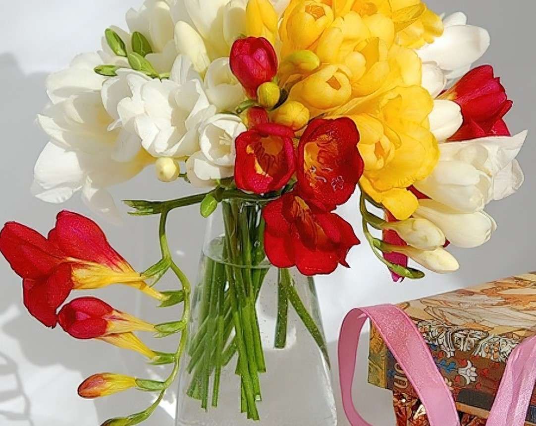 Colorful freesias jigsaw puzzle online