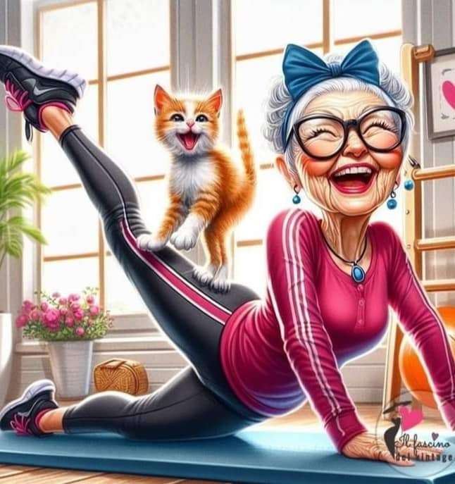 grandmother in gym mode online puzzle