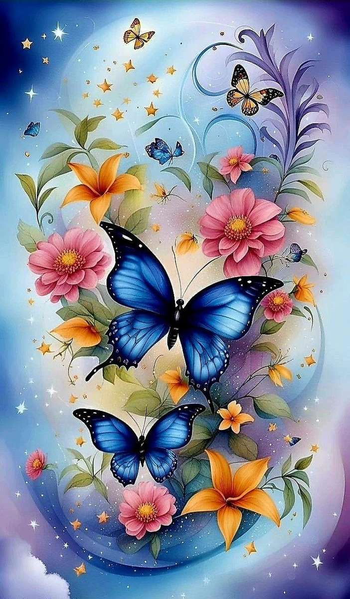 vackra fjärilar Pussel online