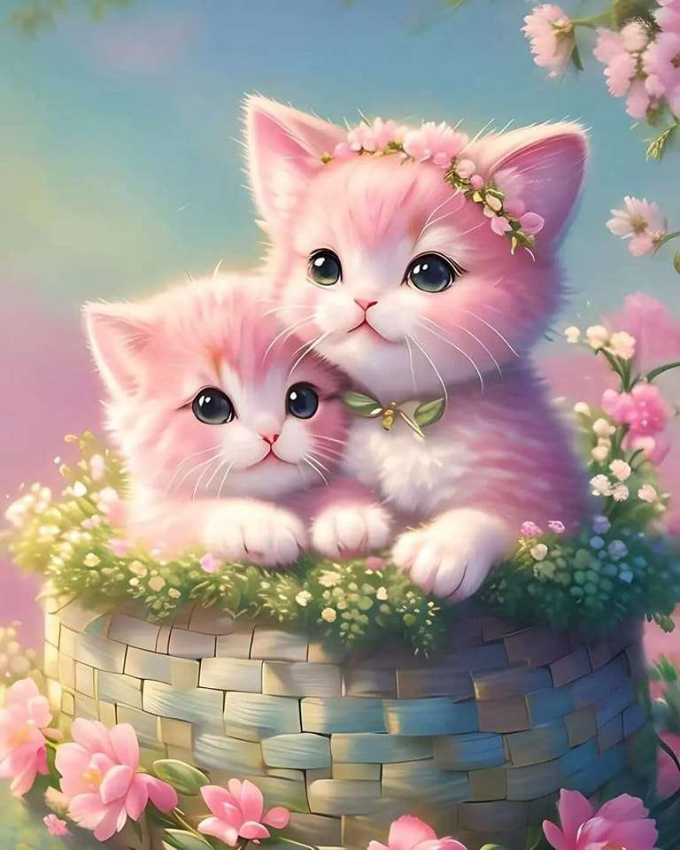 två katter Pussel online
