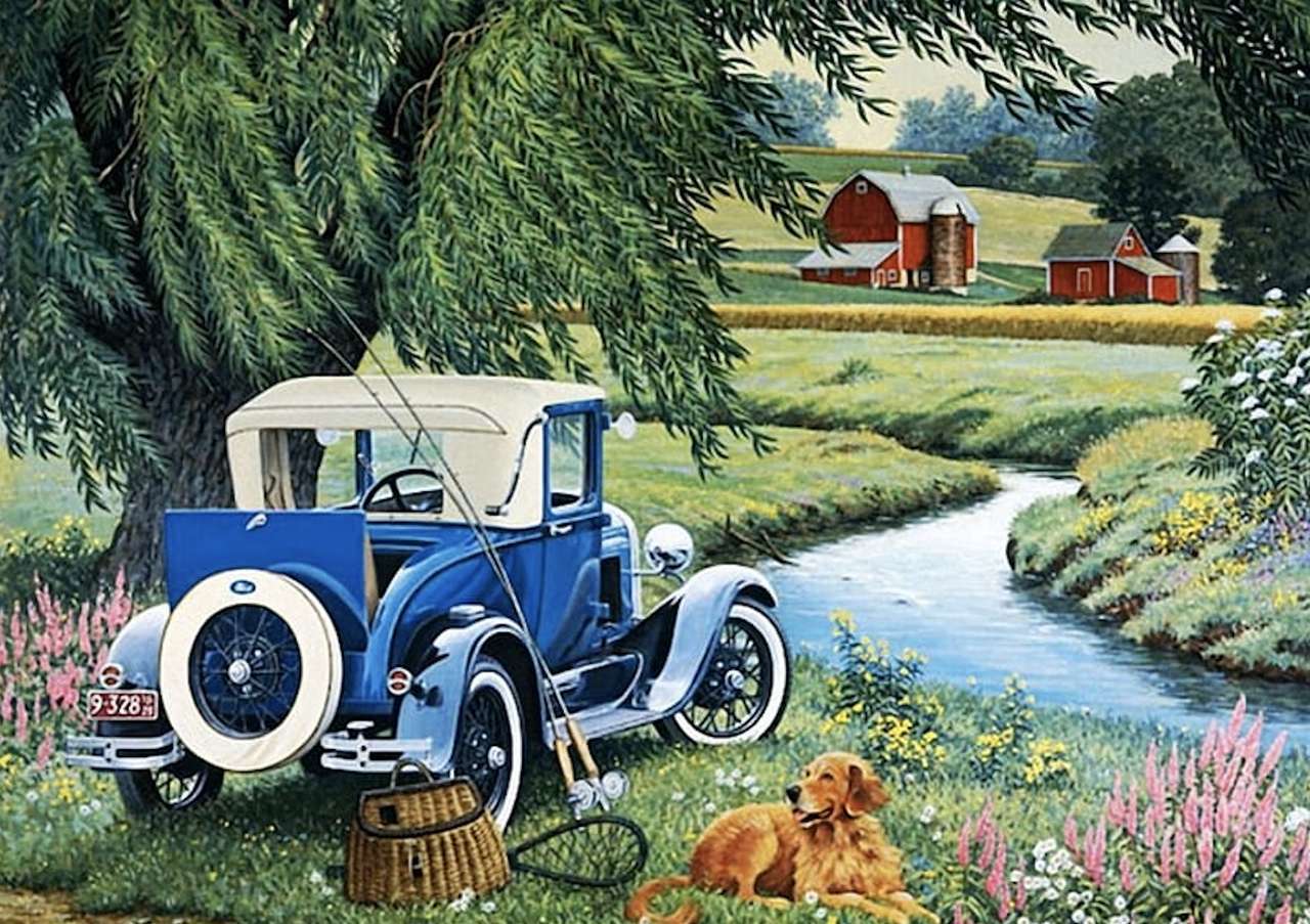 Picnic by the river jigsaw puzzle online