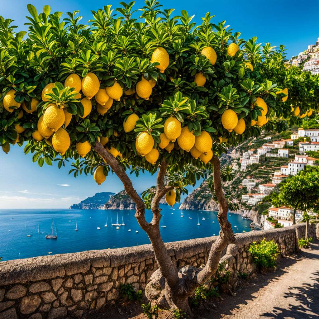 Лимонное дерево на побережье Амальфи. онлайн-пазл