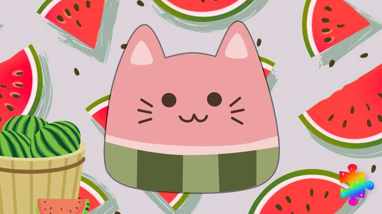 Watermeloen Kitty legpuzzel online
