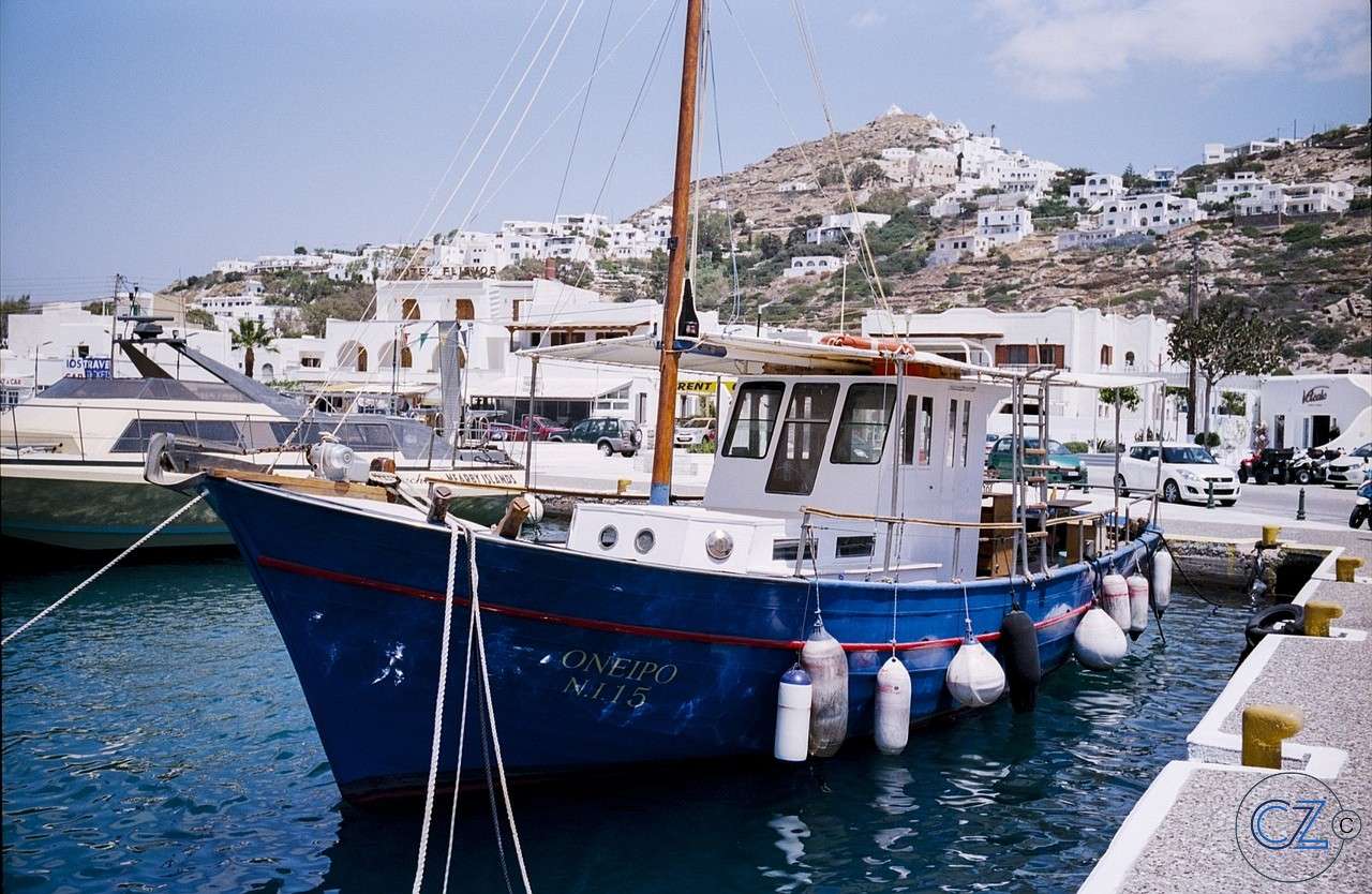 Grekland, hamn, fartyg pussel på nätet