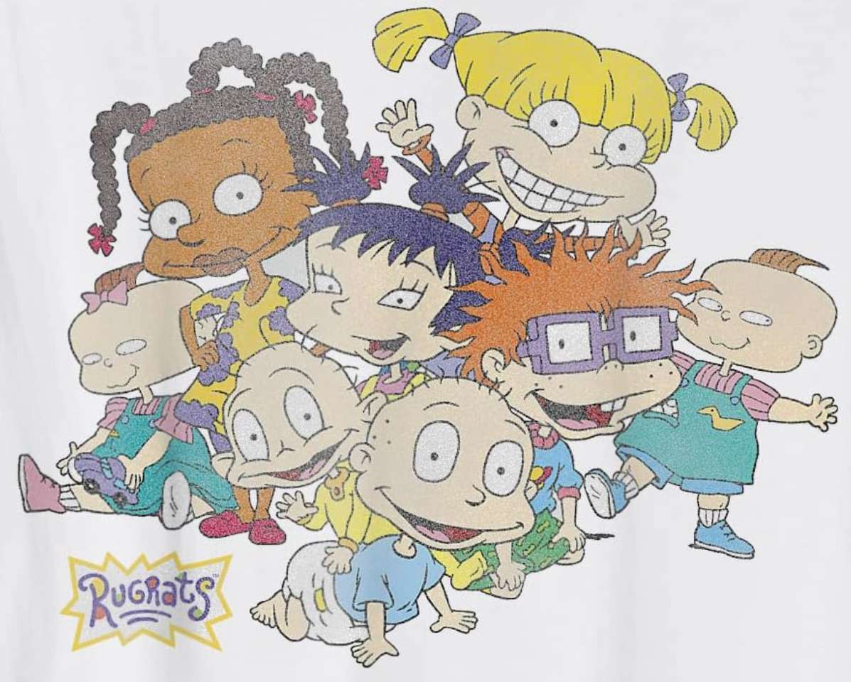 Счастливый групповой снимок Rugrats с логотипом онлайн-пазл