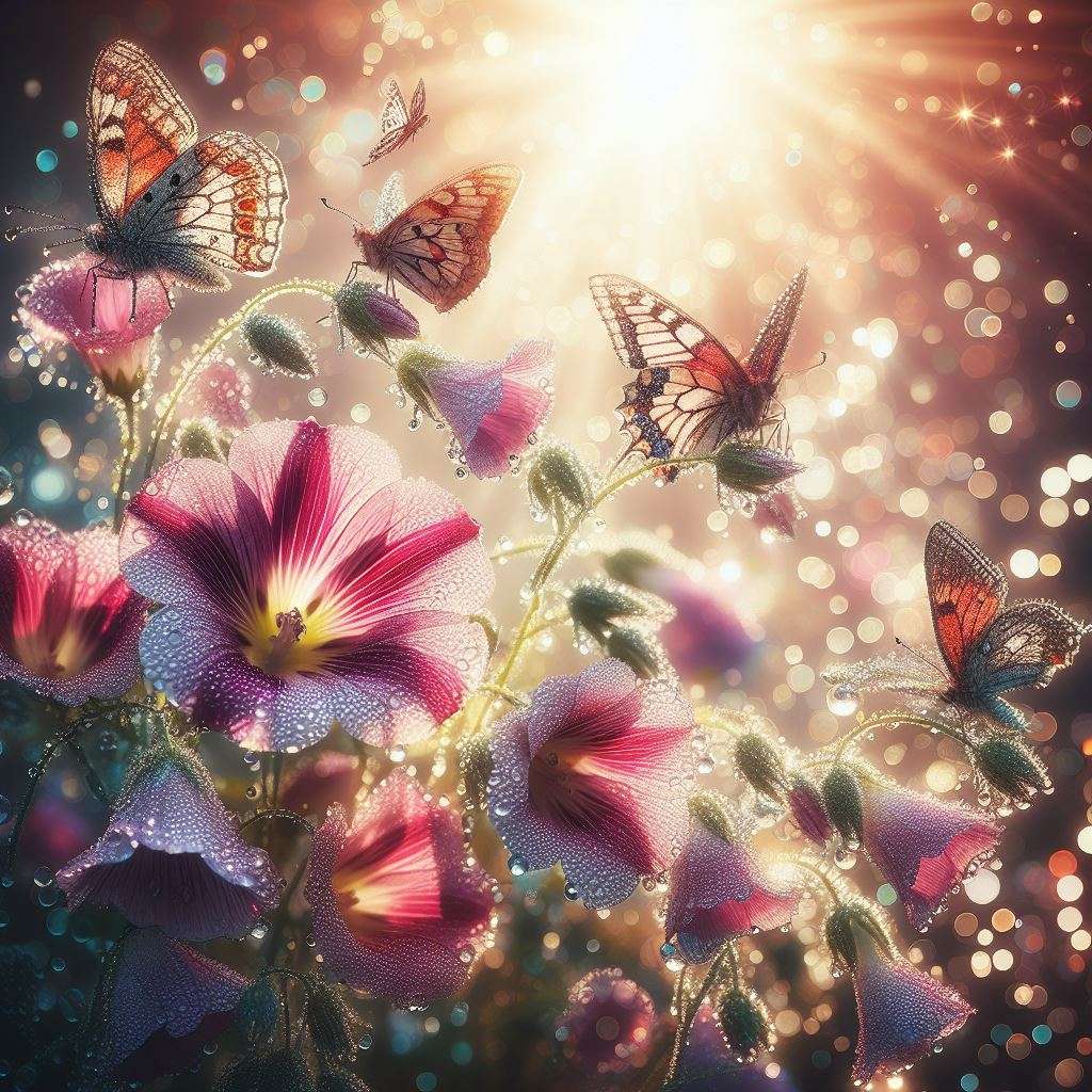 blommor och fjärilar pussel på nätet