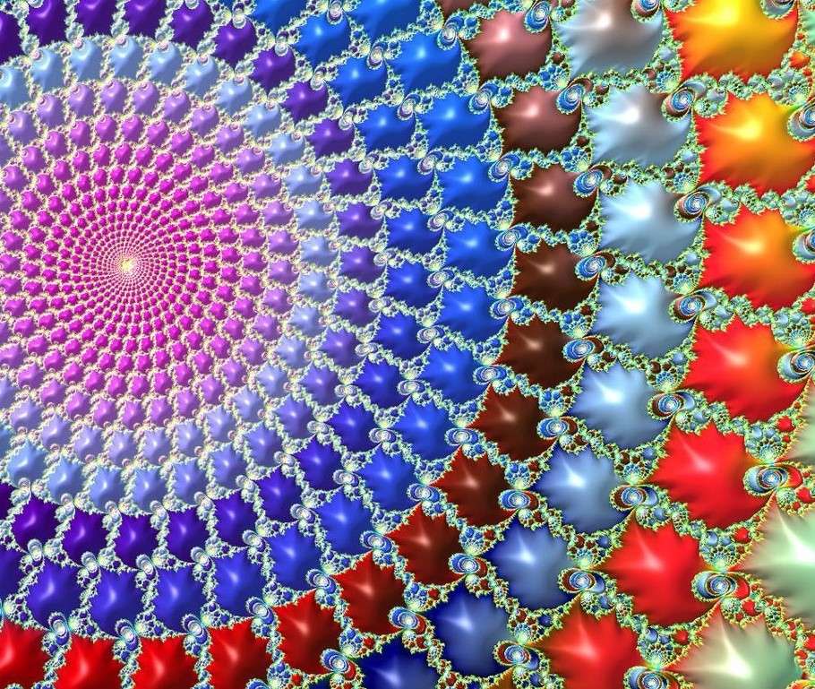 Círculos coloridos em gráficos fractais quebra-cabeças online