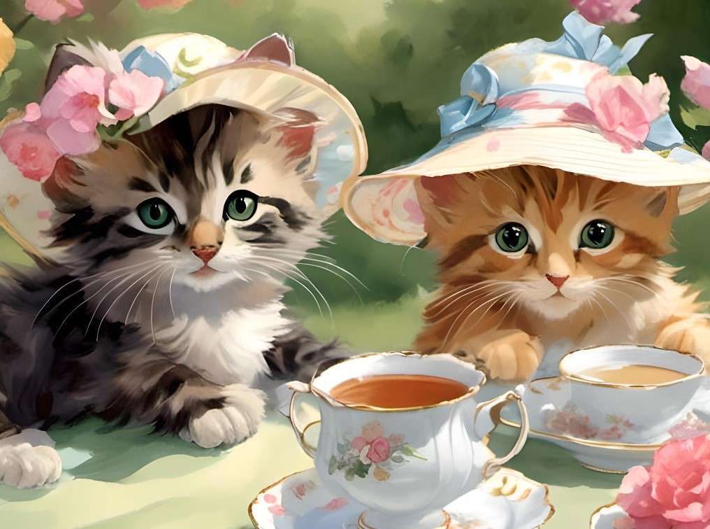 Chats drôles en chapeaux puzzle en ligne