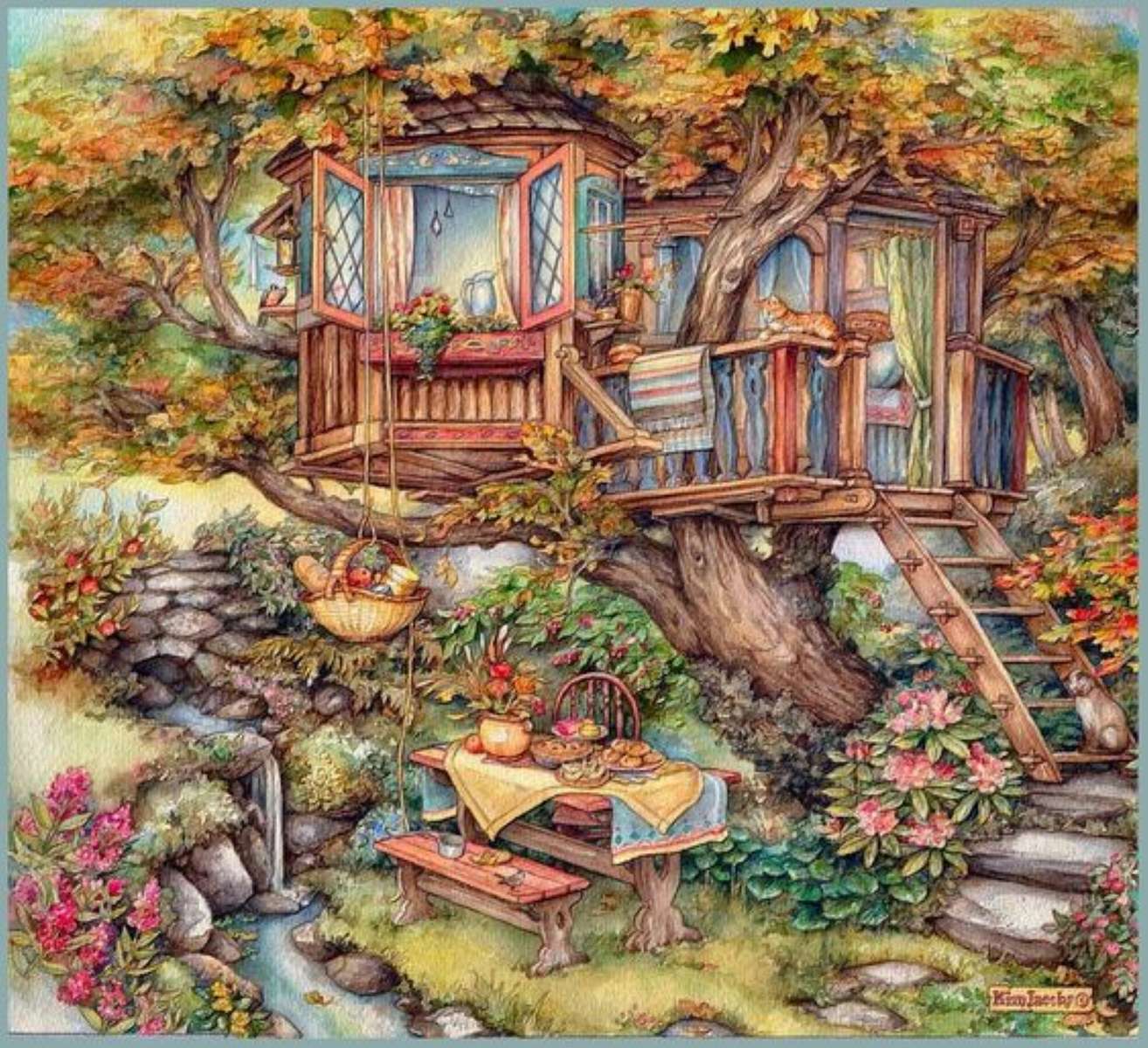casa na árvore muito bonita puzzle online