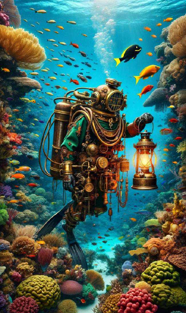 steampunkový potápěč online puzzle