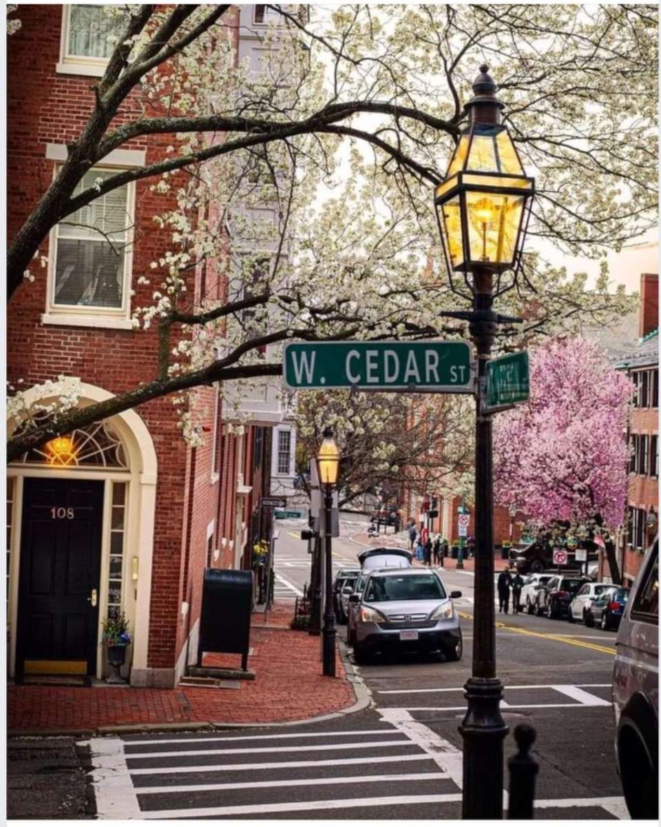 Primavera em Beacon Hill, Boston. quebra-cabeças online