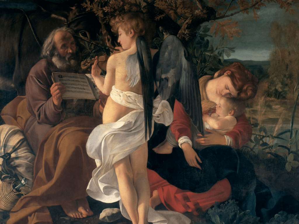 Descanso en la Huida a Egipto (Caravaggio) rompecabezas en línea