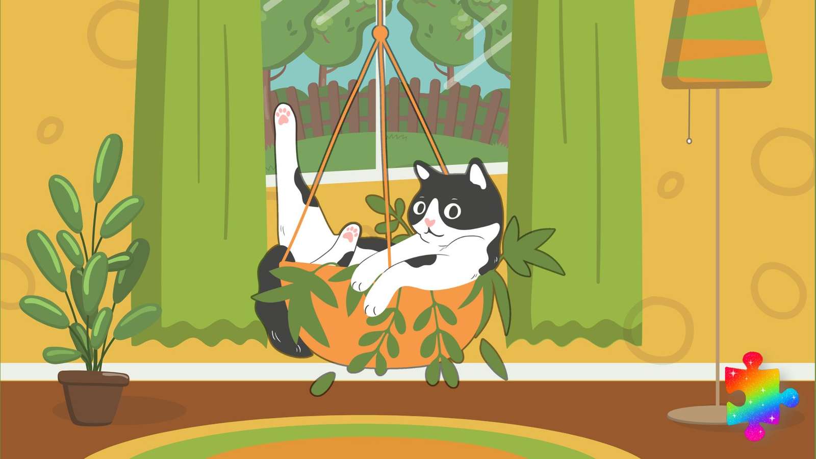 愚かな植物の猫 オンラインパズル