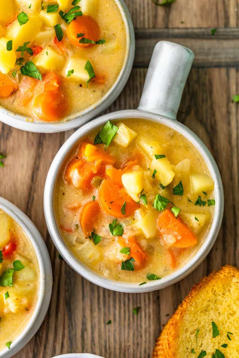 Сырный картофельный суп онлайн-пазл