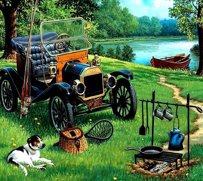 Picnic pe malul lacului jigsaw puzzle online