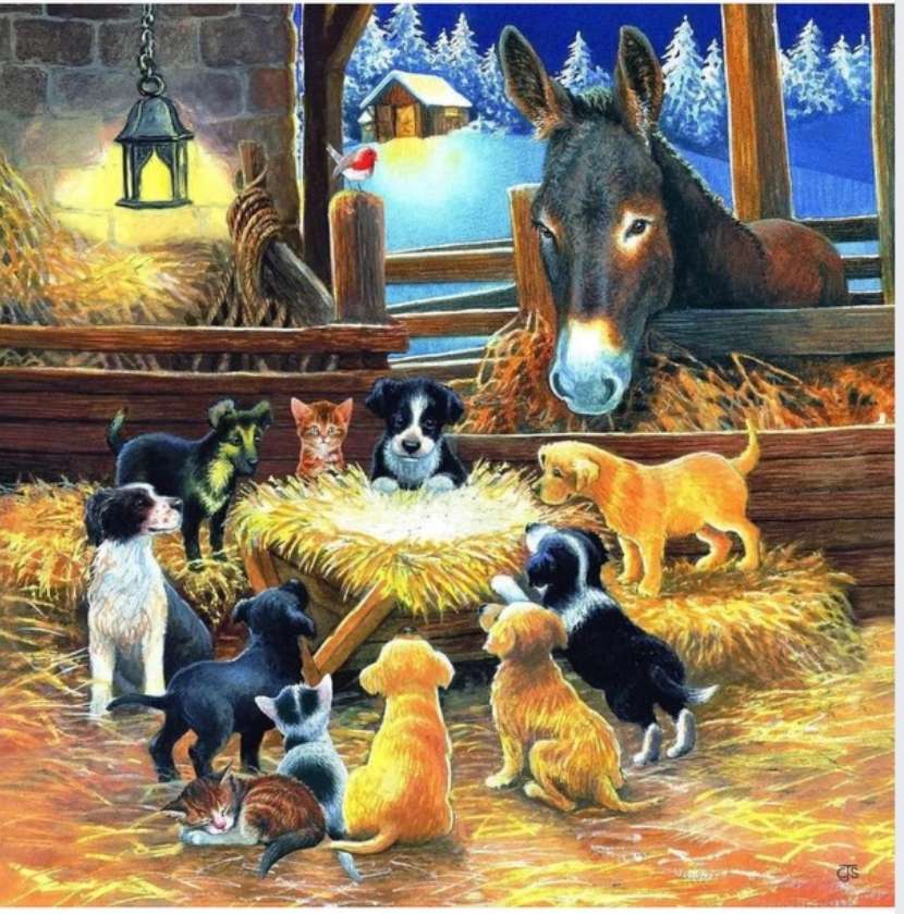 Animals at the Manger jigsaw puzzle online