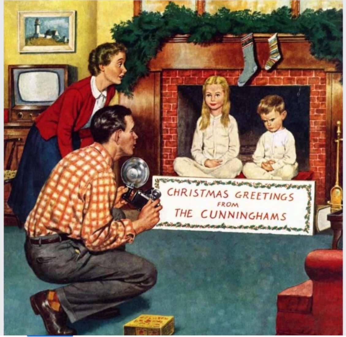 „Weihnachtsgrüße (1954) Online-Puzzle