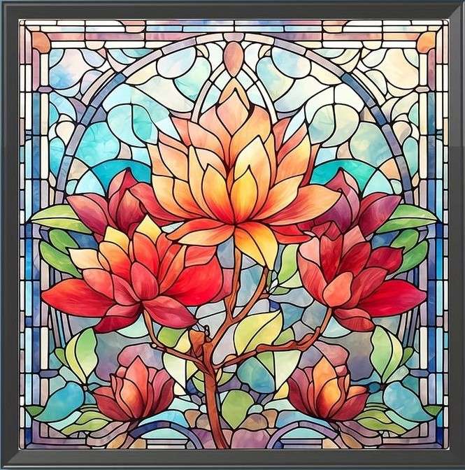 lotosový květ - vitráže skládačky online