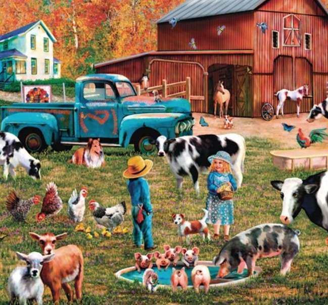 Zvířata na farmě online puzzle