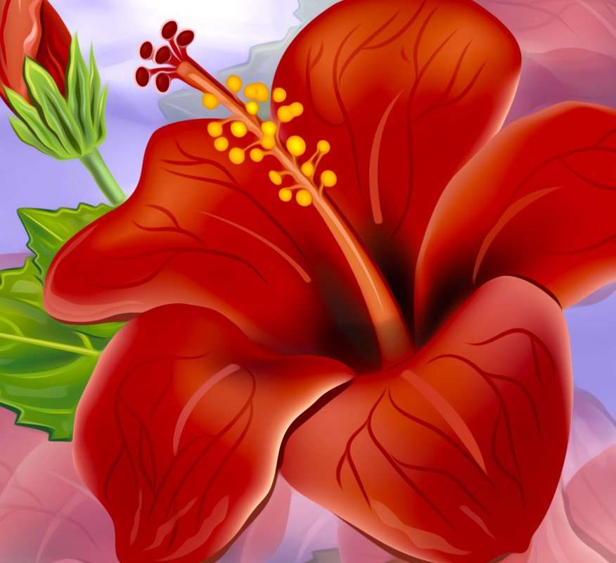 Roter Hibiskus Puzzlespiel online