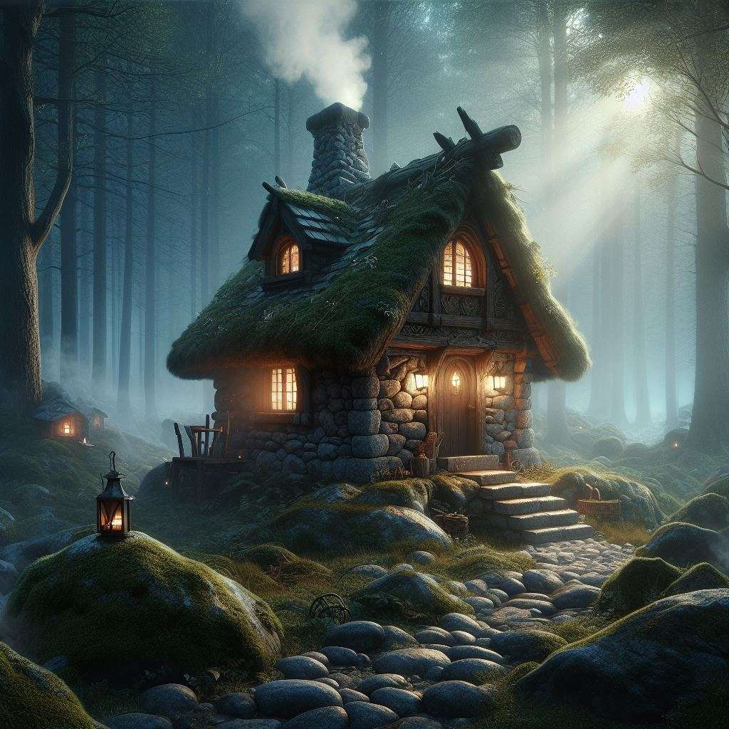 Spöklig hus i skogen Pussel online