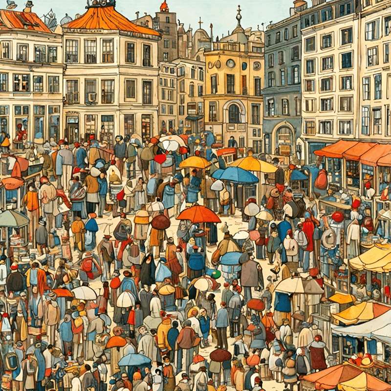 city ​​market square jigsaw puzzle online