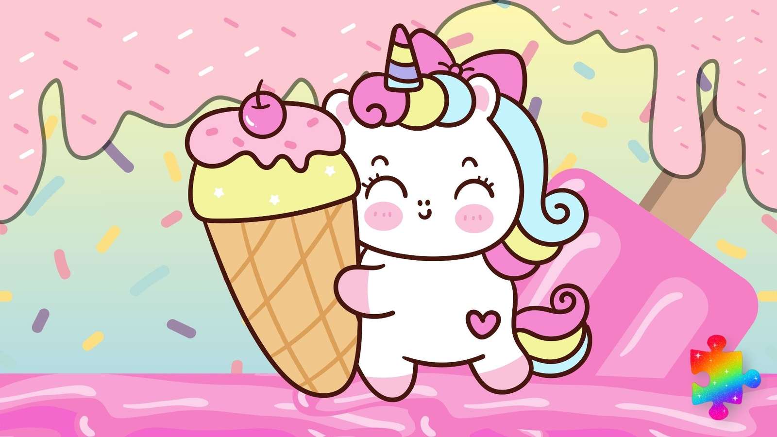 Sprinkle Ice Cream Unicorn puzzle online