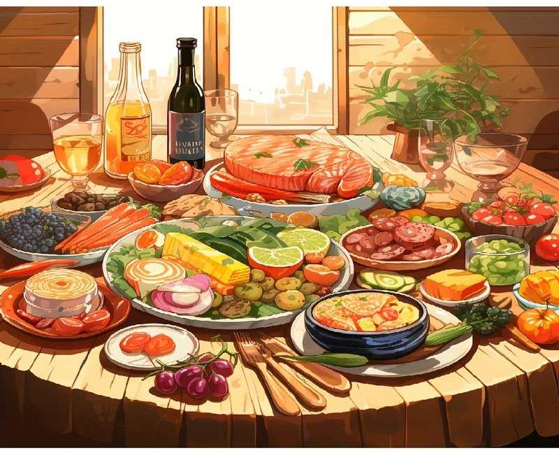 une variété de plats appétissants puzzle en ligne