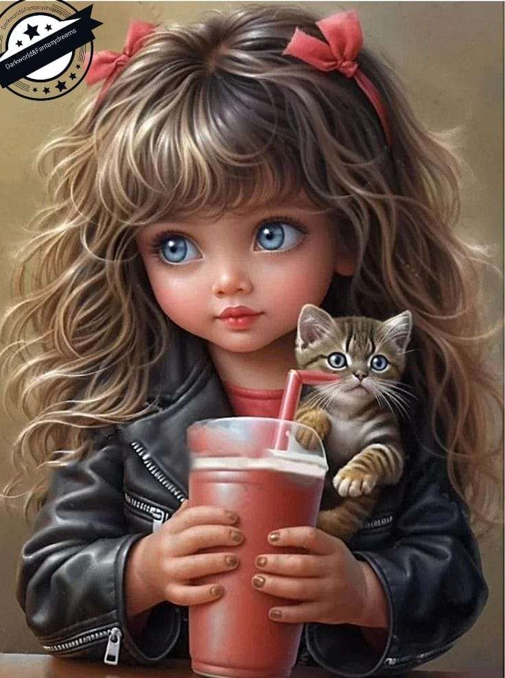 girl with kitten online puzzle